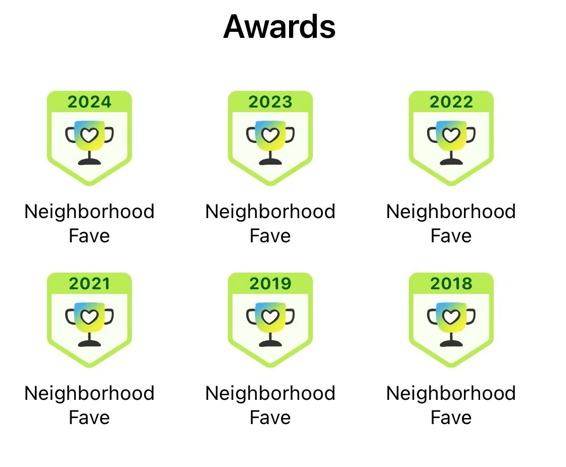 Nextdoor Neighborhood Fave awards — 2018, 2019, 2021, 2022, 2023, 2024
